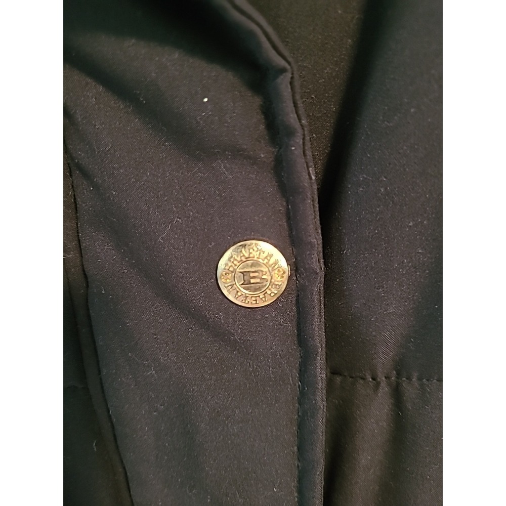 Vintage Braetan Black Faux Fur Trim Zip‎ Up Buttons Jacket Coat Womens Med - Picture 4 of 13